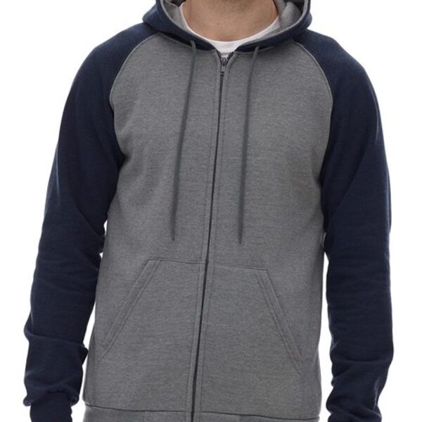 King Fashion - Fleece Raglan Hooded Full-Zip Sweatshirt Thumbnail