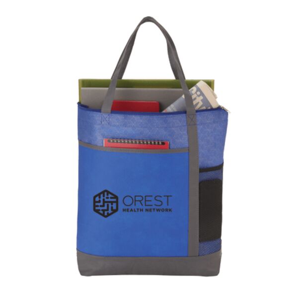Chrome Non-Woven Zipper Convention Tote Thumbnail