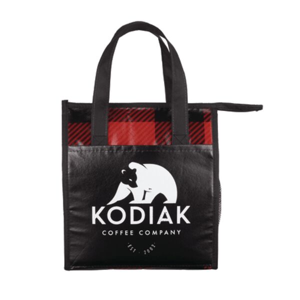 Plaid Laminated Non-Woven 9 Can Lunch Cooler Thumbnail