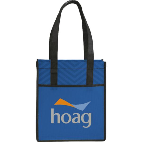 Printed Chevron Non-Woven  Shopper Tote Thumbnail