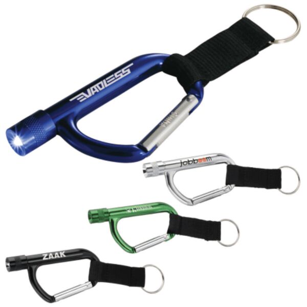 Flashlight Carabiner with Strap Thumbnail